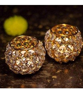 Crystal Bowl Candle Holders Set