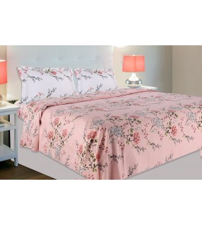Pink Bedsheet with Pillow Covers