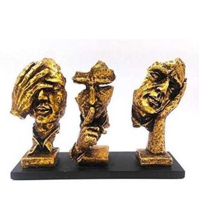 Three Modern Human Face Statue