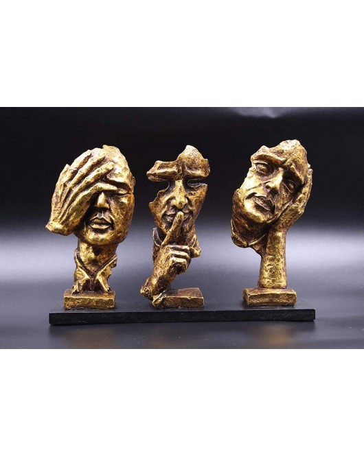 Three Modern Human Face Statue Three Modern Human Face Statue