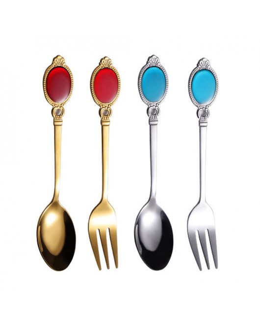 Vintage Coffee Spoon Fork Set Vintage Coffee Spoon Fork Set