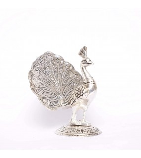 Silver Plated Peacock Showpiece