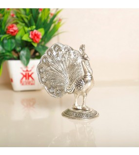 Silver Plated Peacock Showpiece